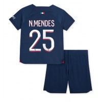 Dječji Nogometni Dres Paris Saint-Germain Nuno Mendes #25 Domaci 2023-24 Kratak Rukav (+ Kratke hlače)